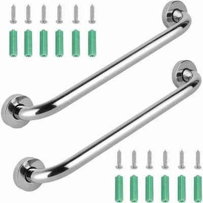 2 stk. robust gribestang i rustfrit stål til badekar, bruser, toilet, 30 cm
