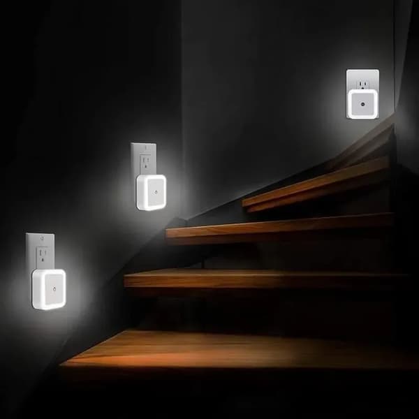 Automatisk LED nattlys for barn, sett med 6 - Plug-in nattlys - Hvit - Barn