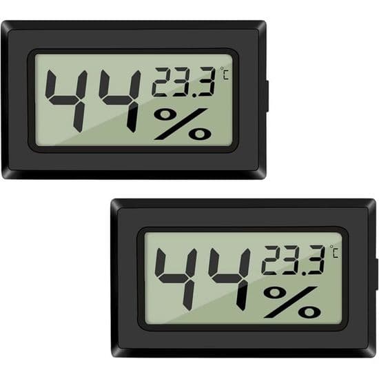 2-pack LCD digital temperatur- och luftfuktighetstermometer, mini digital termometer hygrometer