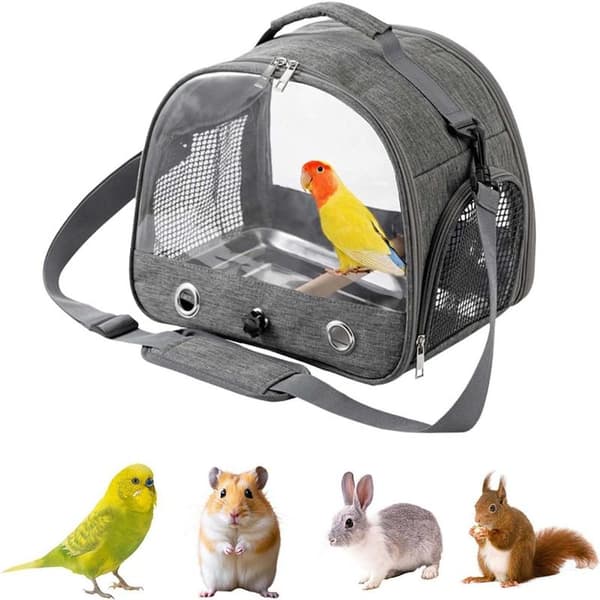 Bird Carrier Bag - Transport Bag - Pet - Perch - Shoulder Strap - Foldable - Zipper - Ventilation