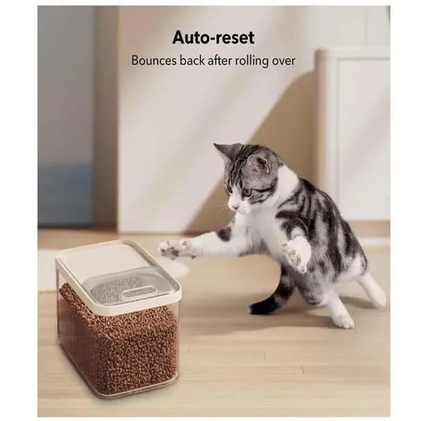 Lufttæt foderbeholder, op til 13,6 kg, til hunde, katte og andre dyr (hvid, S)