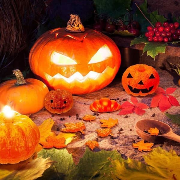 3D Silikone Græskar Epoxy Form, 7 Stk Græskar Epoxy Form, til Festival Efterår Høst Thanksgiving Halloween DIY