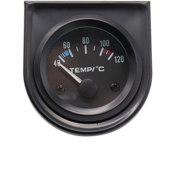 Bil vandtemperaturmåler, LED, universal, 52mm diameter, 101-120°C, sort