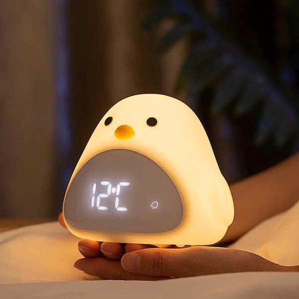 Night Light Sleep Trainer, Reading Desk Lamp, Children's Bedside, Digital and Regular Alarm Clock with Light