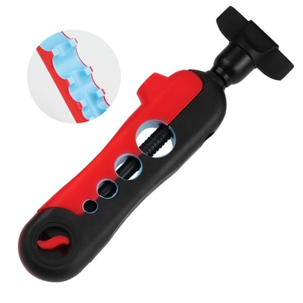 Portable Spinning Reel Line Winder with Silicone Protection - Adjustable Spool Holder, Compatible with Various Brands Black+Red
