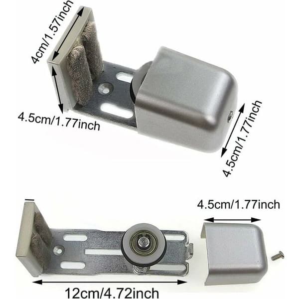Justerbar Automatisk Skyvedørsguide - Metall - 2 Stykker - Vendbar