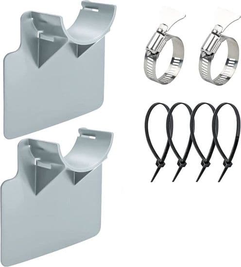 Poolslangeholdere, til 30 mm til 38 mm slanger, kompatible med Intex og Bestway pools (grå)