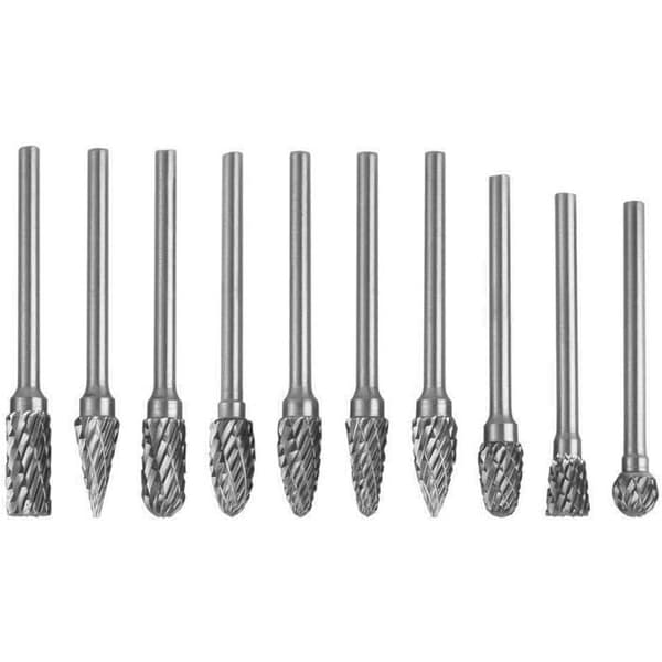 10 st dubbla volframkoppar i solid hårdmetall, roterande borr, 3 mm skaft, vridborr