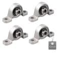 4 stycken blocklager, kullager, zinklegeringslager, med solid gjutjärnsbas (storlek: 12 mm)