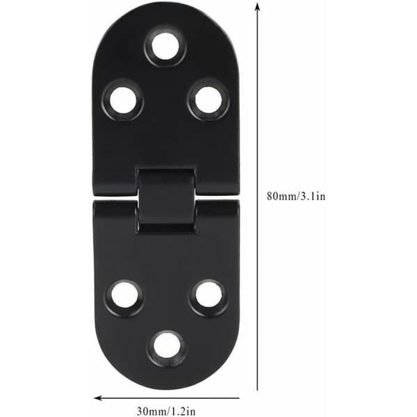 Foldehængsler, sæt med 4 - Sort zinklegering - 80 mm - Planmontering