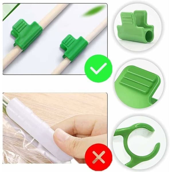 Plastclips, pakke med 40 - Rivfaste - Til drivhuse - Grønne