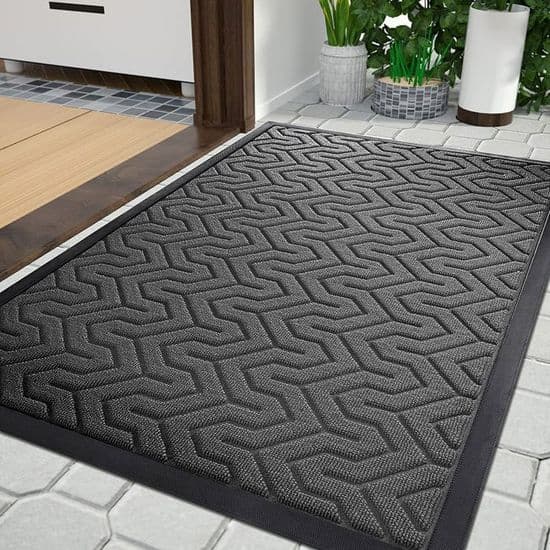 Dörrmatta för ytterdörr - Slitstark allvädersmatta -- 75 x 43 cm - Grå