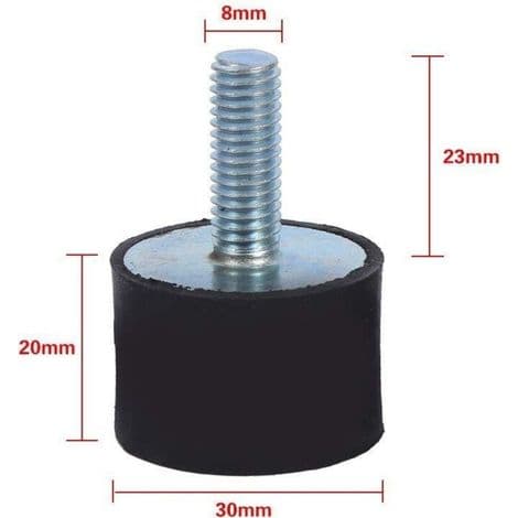 4x Gummi Støddæmperbeslag Anti-Vibrations Silentblock Spoler M8