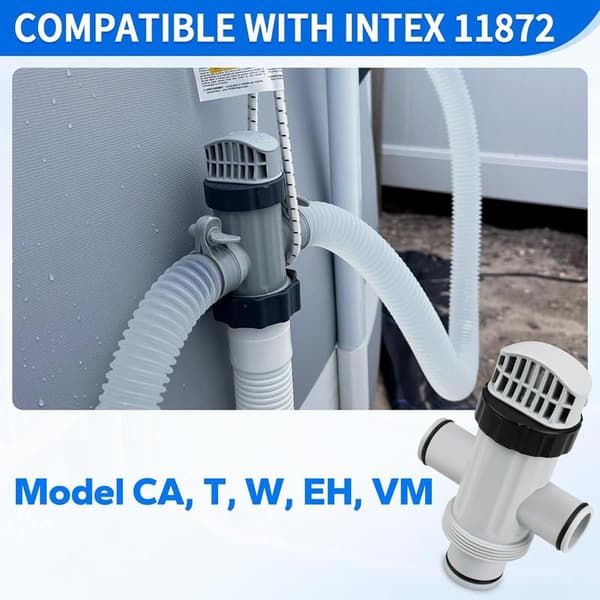 11872 Double Split Hose Plunger Valve Compatible with Intex Replacement Part for Above Ground Pool and Pool Accessories