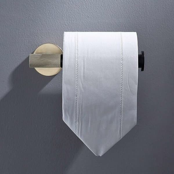 Toiletpapirholder, rustfrit stål - børstet guld - mat sort - vægmonteret