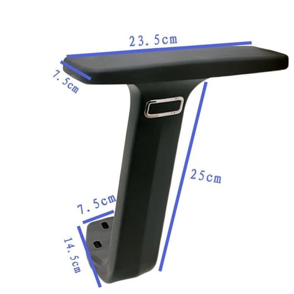 2-delt kontorstol armlæn tilbehør, erstatningsarmlæn, praktisk armlæn til computerstol, sort