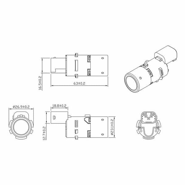 PDC parkeringssensor 9653139777 til C2 C3 C4 C8, Ikke-original
