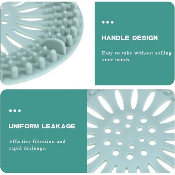 Sæt med 4 silikonevaskesier, anti-tilstopning, 4 farver (rund)