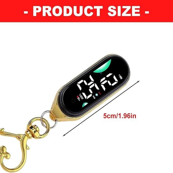 Keychain Pocket Watch LED Electronic Hanging Night Light Waterproof Touch Screen Digital Clocks Keychain Hanging Clocks Touch Screen Digital