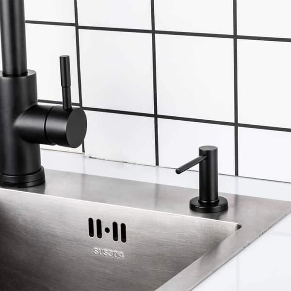 500 ml sæbedispenser - Sort - Elegant design - Rustbestandig