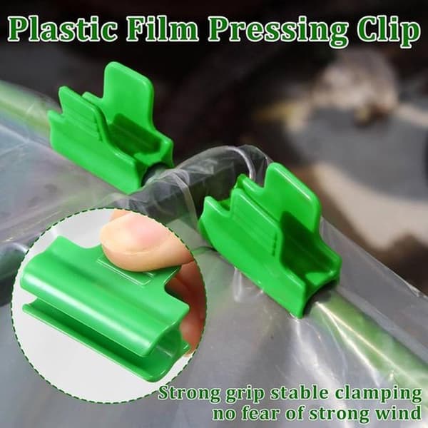 20 drivhusklemmer - 16 mm - grøn - plastfolieklemmer - stil B