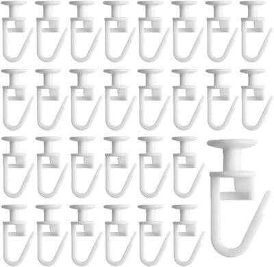 Glidende gardinkroker, 100 stk - Plast - Hvit - Diameter 11 mm