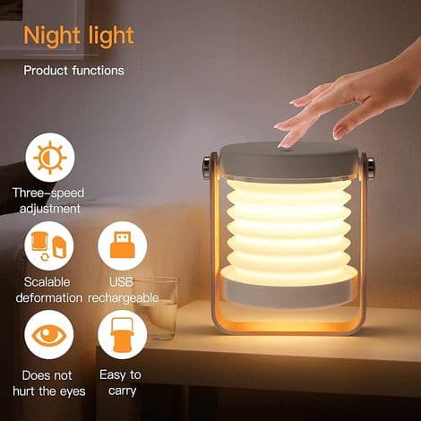 Dæmpbar Touch Light Sengelampe, Bærbar Sikker Natlampe Sengelampe