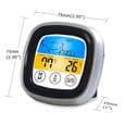 Digitalt termometer til grill, kød og stegning, med 5 tilberedningsniveauer, LED-touchskærm, timer og magnetisk stativ.