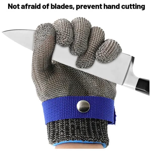 (S) Cut Resistant Stainless Steel Protective Gloves, Level 5 Protection