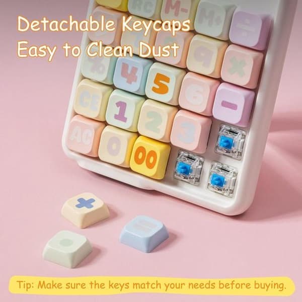Mechanical Keyboard Calculator - 12-Digit Large LCD Display - Large Keys, True Mechanical Keyboard, Office Desktop Calculator - Study