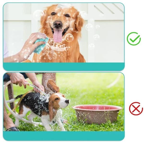 Hundbadborste, silikonmodell - Bärbar - Utredande - Blå