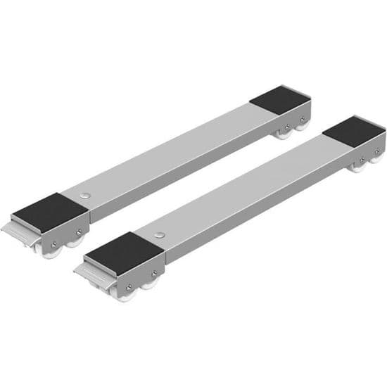 Set med 2 transporthjul för tvättmaskin, stöder upp till 300 kg, med broms, grå