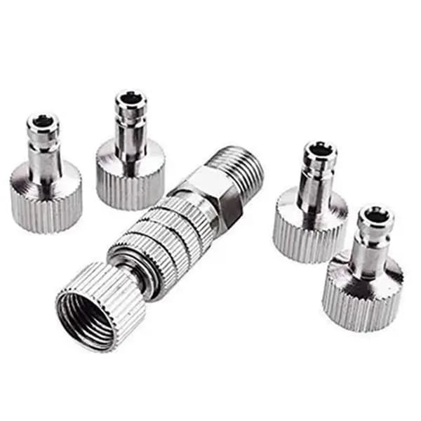 Lynkoblingsadapter til airbrush med 5 hanfittings, 1-8 tommer MF