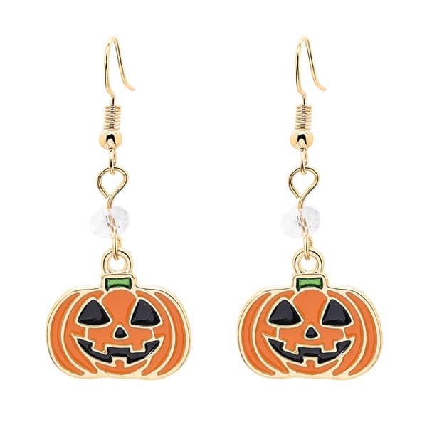 Halloween-øreringe med græskar, gul
