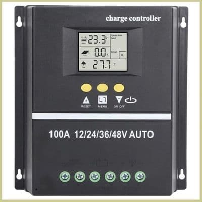 MPPT 100A Solladdningsregulator - Automatisk Identifiering 12/24/36/48V - Effektivitet ≥99,5% - Justerbar LCD-display