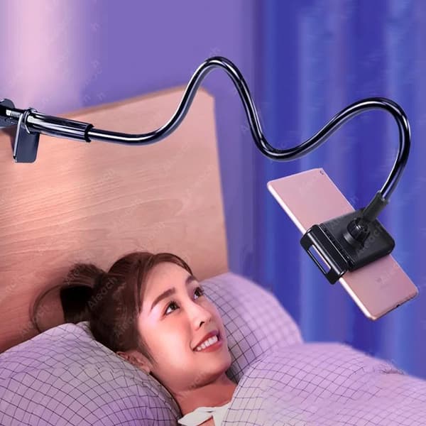 iPad holder for bed - Swivel arm - Suitable for phone / iPad / Switch - Black