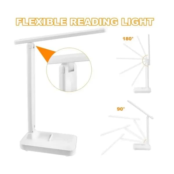 LED Skrivebordslampe - Ikke specificeret - Sammenfoldelig - 3 Farver - Dæmpbar - USB Genopladelig