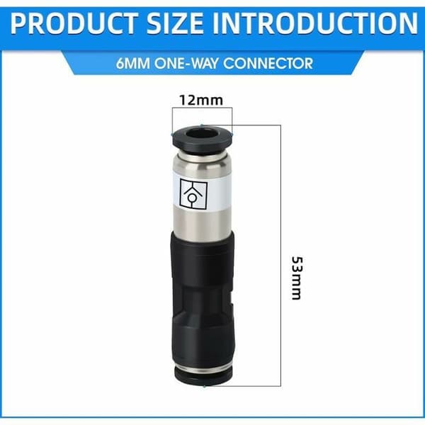 Trykluft kontraventilforbindere, 6 mm, push-to-connect luftstrømsfittings, flere farver, Largeight