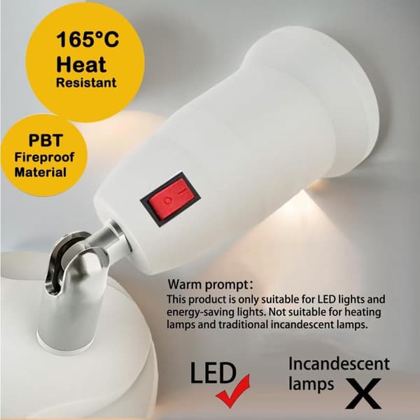 E26/E27 Three-way Rotating Socket Adapter