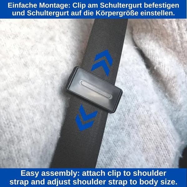 Sikkerhedsseleclipsjustering 5,3 cm - Sort - 2 stk. - Holdbar plast