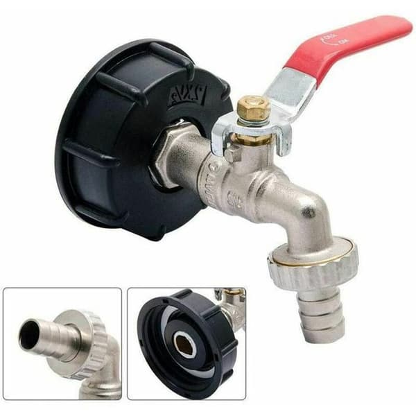 IBC Adapter S60X6 - Messinghane - 127 cm - Kompatibel med IBC-beholdere