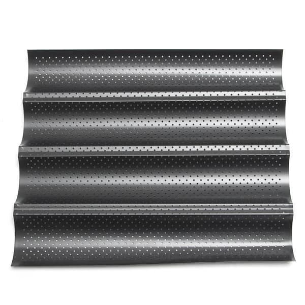 Bageform til baguette franskbrød, non-stick, bølgeformet, sort