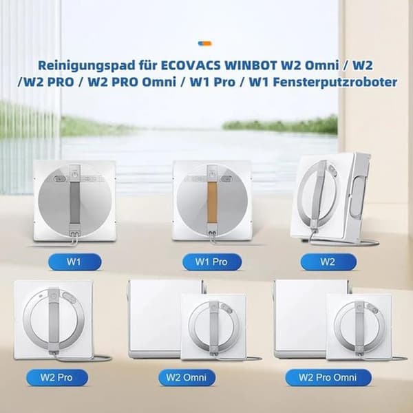 Cleaning Pads for ECOVACS WINBOT W2/W1 Pro Window Cleaning Robots, Microfiber