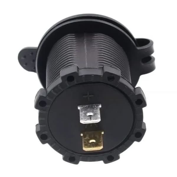 4. 2A 2-ports USB-biloplader med 12V voltmeter til båd (rød)