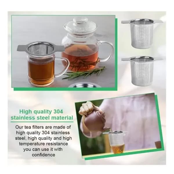 Te-filter - Rustfrit stål - 2 stk. - Te-infuser - Te-si - Fine huller