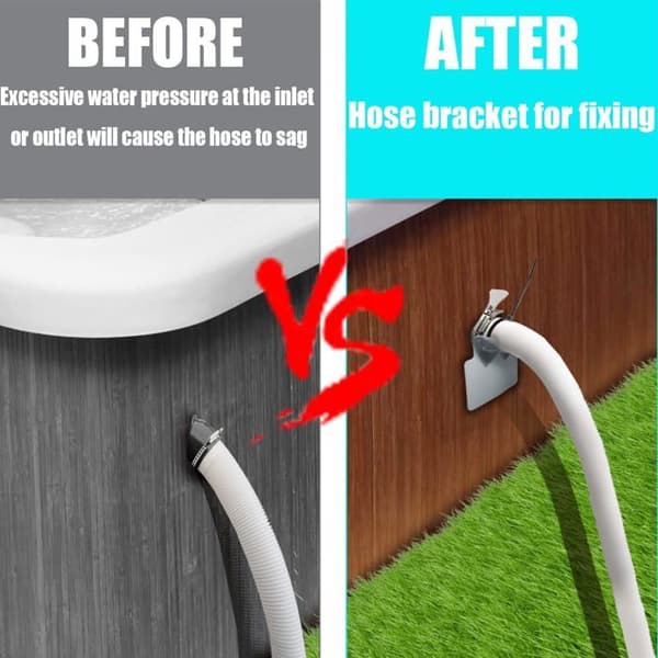 Poolslangeholdere, til 30 mm til 38 mm slanger, kompatible med Intex og Bestway pools (grå)