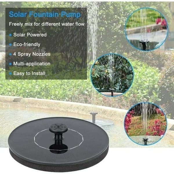 Solar Springvand Mini Flydende Springvand - 7 Stilarter - Have - Fuglebad
