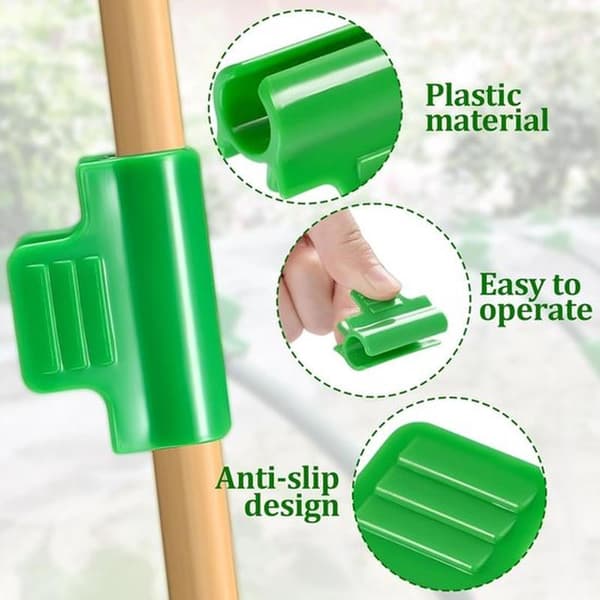 20 drivhusklemmer - 16 mm - grøn - plastfolieklemmer - stil B