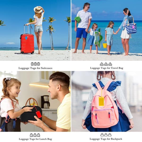 10 bagasjelapper, egnet for kofferter, nødvendigheter for flyreiser og internasjonale reiser.