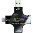 USB Multimeter USB C Strøm- og Spændingsmåler 33-30V 0-51A Tester 2 i 1 Voltmeter Ammeter Kapacitet